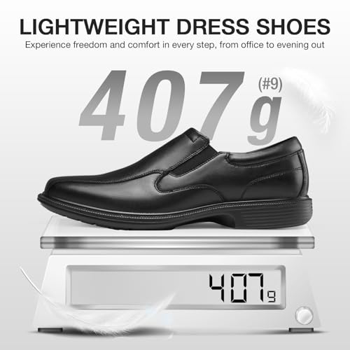 HEEZ Mens Loafers, Split Leather Oxford Dress Shoes for Men, Formal Casual Business Shoes4