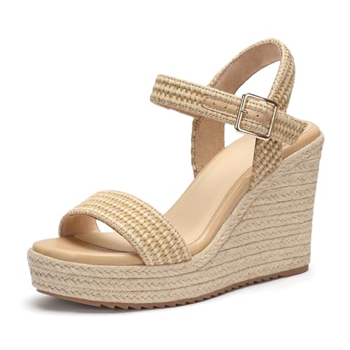 Image of VICKI.VICKI Women's Platform Sandals Wedge Ankle Strap Open Toe Sandals