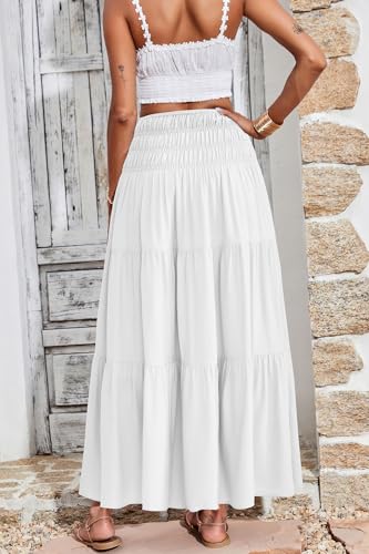 Image of CFLONGE Summer Maxi Skirts for Women 2026 Trendy Floral A Line Boho Skirt