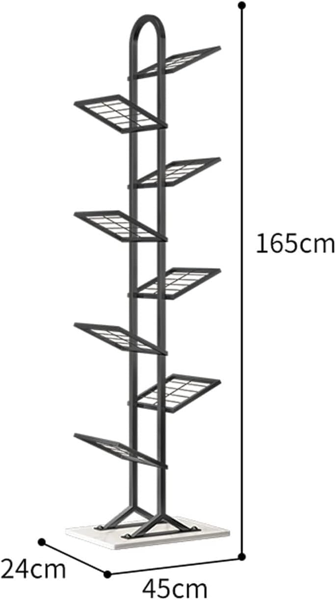 Porte-revues, étagère à Magazines en métal de Style Nordique, bibliothèque Murale créative sur Pied, présentoir de Rangement pour Chambre d'étudiant (Noir, 45 x 24 x 130 cm)