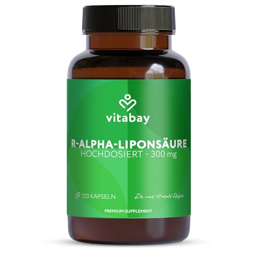 Vitabay R-Alpha Liponsäure 300 mg – 120 Kapseln hochdosiert & vegan – Alpha Lipoic Acid – Laborgeprüft in Deutschland – Vorrat für 4 Monate