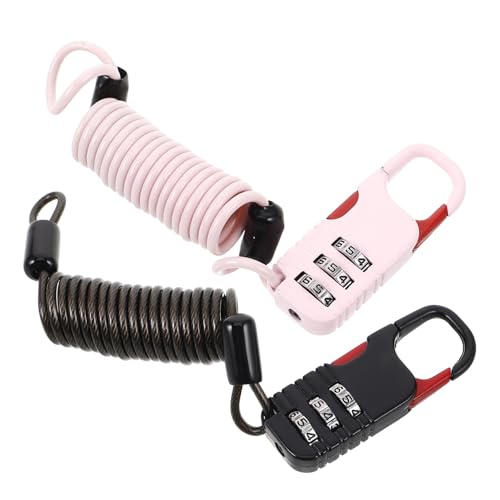 IMIKEYA 2個 ワイヤーケーブルロック 自転車用 ダイヤル式桁リ可能 防水耐候仕様 軽量コンパクト 電動スクーター ヘルメット バスケット盗難