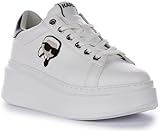 KARL LAGERFELD Anakapri Platform Sneakers, White with Black Trim, Women's