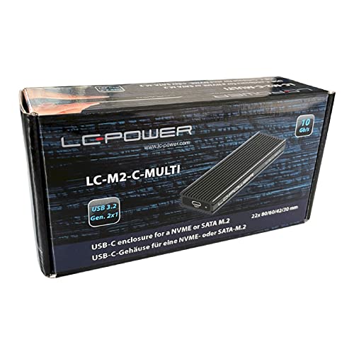 Caja externa para SSD M.2 NVMe y SATA USB 3.2 negra miniatura 7