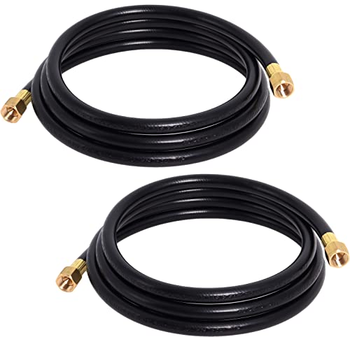 Image of Wadoy 3 /8 Propane Hose Extension, Propane Gas Extension Connection Hose 8 Foot 2 Pack 3 /8 inch Female Flare x Female Flare Quick Connect RV BBQ Grills Hose