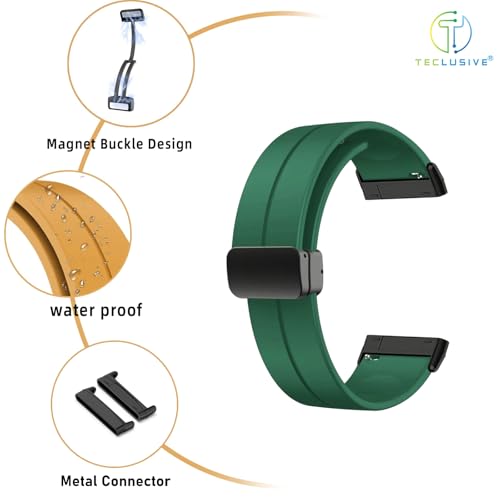 Image of T TECLUSIVE Soft Silicone Strap Band with Magnetic Lock Compatible for Fitbit Versa 4 / Versa 3 / Sense 2 | Adjustable Silicone Rubber Band for Versa 4 3 Sense
