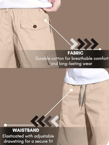 Image of GRECIILOOKS Bermuda Cotton Shorts for Men - Relaxed Fit Casual Summer Shorts | Knee Length Chino Style with Pockets