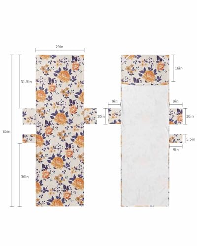 Orange Spring Floral Beach Lounge Chair Towel Cover, Soft Chaise Lounge Towel with Side Pockets Patio Pool Chairs Cover for Beach/Pool Sunbathing 29x85 Purple Botanical Watercolor Chic