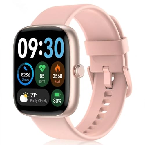 Image of Smart Watch for Women, 1.83 inch HD Touchscreen Fitness Tracker, Bluetooth Calling, 110+ Sports Modes, Heart Rate SpO2 Sleep Monitor, DIY Dial, IP67 Waterproof, Compatible with Android & iOS