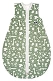 Alvi Schlafsack Baby Mäxchen Light,Kinder-Schlafsack ärmellos, Sommerschlafsack, Außensack (Granite Animals, 80 cm)