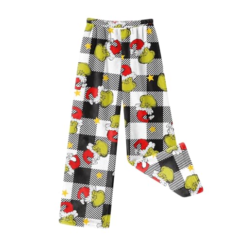 ZXCTKA Christmas Pajama Pants Soft Pants Bottom Flannel Indoor Outdoor Xmas Trouser Funny Pyjamas Holiday Pjs Trousers Greys