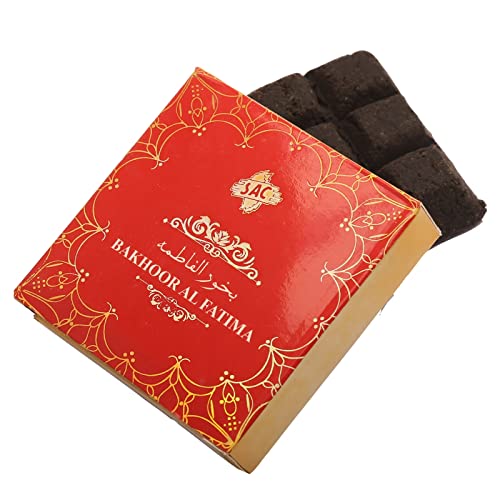 SAC Bakhoor Fatima Incense Bar 1.2 Oz (35g) by SAC - High Grade Premium Incense of Sandalwood Powder Oud Powder Musk and Perfumery Sugar | 9 Bricks Assorted Scents in One Square Shape