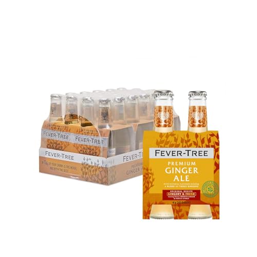 Fever Tree Ginger Ale con Aromi Naturali, Mixer per Whisky e Rum, Miscela di Zenzero, Acqua di Fonte, Sapore Intenso e Avvolgente, 4x 200ml