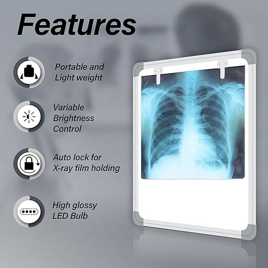 Bos Medicare Surgical LED X-Ray View Box with Automatic Film Sensor & Variable Brightness Control | Single Film Viewer with Dimmer | Ultra Slim Medical Xray Display Panel for Clinic & Hospital - Image 2 thumbnail