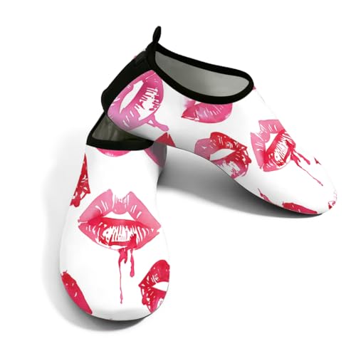 Zapatos deportivos acuáticos unisex con estampado de pintalabios rojo para playa