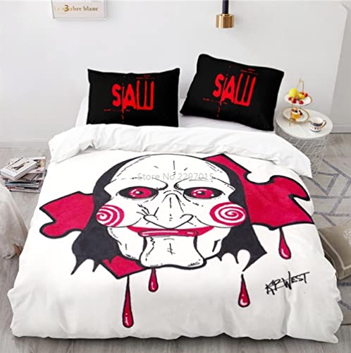 Juego De Ropa De Cama 3D De Sierra De Película De Terror Juegos De Fundas De Edredón con Fundas De Almohada Textiles para El Hogar Tamaño Doble Queen King para Decoración De Dormitorio 240 * 260cm