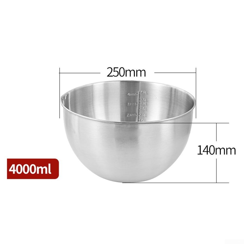 Zestaw misek do mieszania ze stali nierdzewnej, miski kuchenne, 25 cm, srebrne, nadają się do mycia w zmywarce, miski do przygotowywania i serwowania do pieczenia, mieszania, przygotowywania