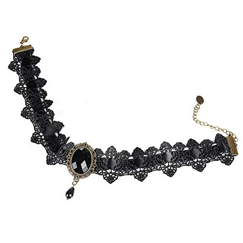 AOCHEE Black Lace Choker Necklace Lace Gothic Choker for Women for Halloween Weeding Costume Party Prom Vampire Choker3