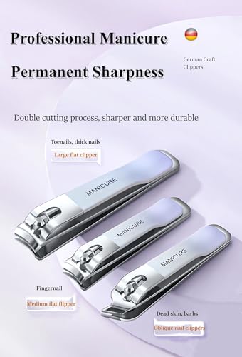 Agabani 4pcs Portable Nail Clipper Set, Manicure Kit Including Pointed Nail Clipper, Straight Nail Clipper, Nail File, PU Storage Bag, Suitable For Home And Travel Use, Gifts for Women and Men(PINK)