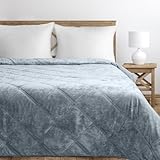 Eurofirany Elegante, Gesteppte Tagesdecke VELVET1 Silber 220x240 cm