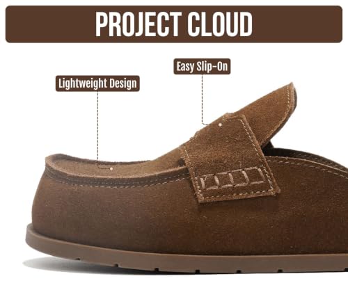 Image of Project Cloud 100% Genuine Leather Womens Clogs - Plush & Soft Insole with Arch Support Non Slip Mules & Clogs for Women Footwear - Water Resistant Women Shoes (Foamy)