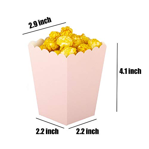 Image of Pink Popcorn Boxes Mini Pack of 12, Paper Popcorn Container for Birthday Party, Graduation, Wedding, Carnival, Movie Night