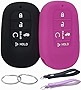 REPROTECTING Silicone Rubber Key Fob Cover Compatible with (5 Buttons) 2022 2023 Honda Accord Civic HR-V CR-V Pilot Sport SI EX EX-L Touring (Black Purple)