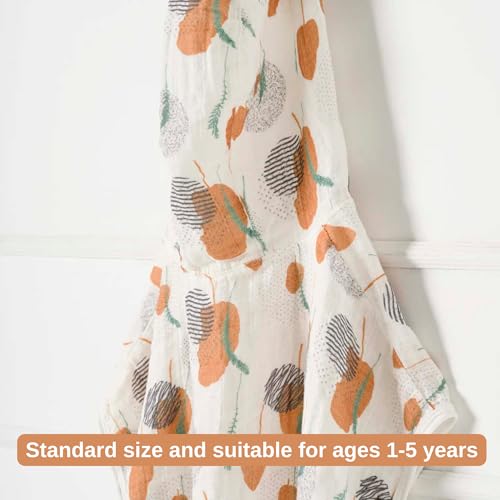 Image of 100% Cotton Muslin Baby Bath Poncho - Soft & Absorbent Hooded Towel for Infants & Toddlers, Lightweight and Breathable, Baby Shower (Bohemian)