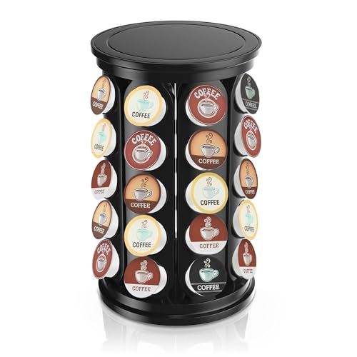 Comparison: Best Small K Cup Carousel 10 K Cup Holder, Coffee Pod Carousel Organizer K Cup Stand, Compatible with 40 Keurig K-Cup Pods, Large Compacity Coffee Capsule Holder, Home or Office Kitchen Counter Organize(Black)