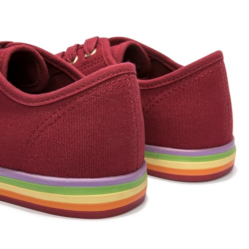 BENEKER Women's Low Top Canvas Shoes Lace up Fashion Sneakers Casual Comfort Walking Shoes4