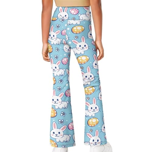 Girl's Flare Leggings High Waisted Kids Yoga Pants Stretchy Bell Bottoms Tummy Control Dance Bootcut Pants4