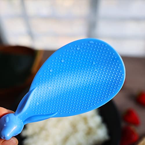 Rice Paddle, 3 Pcs Standing Rice Spoon, Cute Bunny Rice Scooper Rice Spatula, Non-Stick Plastic Lovely Rabbit Rice Cooker Spoon For Kitchen By Missraza #TOP3