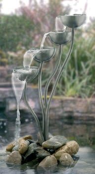 The Mersey Stainless Steel Water Feature by Stowasis CC-SKSEG0051 - Calais Mersey SS Feature w/ Bowl