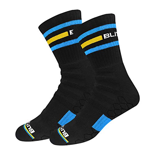 BLITZSOX Hi-Tech Performance Athletic Crew Length Socks for Men & Women (Tennis, Badminton, Running, Gym), Pack of 3