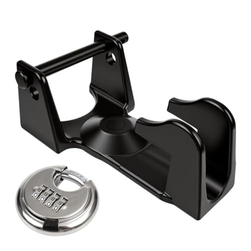 BGQG Gooseneck Hitch Lock with Combination Lock Model TL-50 for Heavy Trailers Livestock Haulers and RVs (Black)