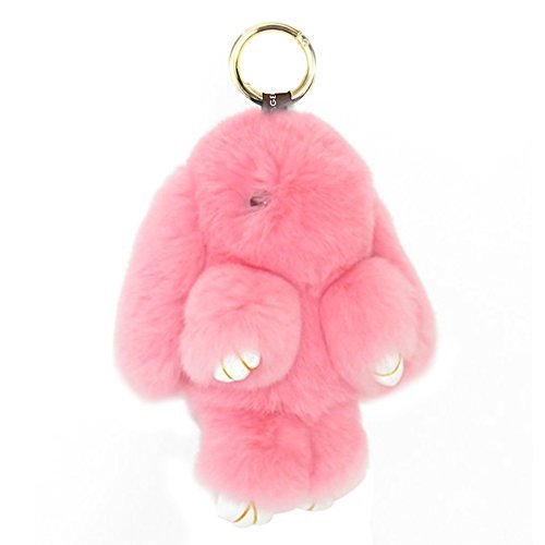 CHUANGLI Keychain Fluffy Faux Fur Keychain Handbag Pom Pom Keyring Pendant for Women Girls