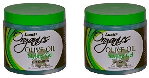 Lusti Organics - Olive Oil Styling Gel - Fast Drying - No Flaking - 16Oz (2 Pack) by Lusti Organics