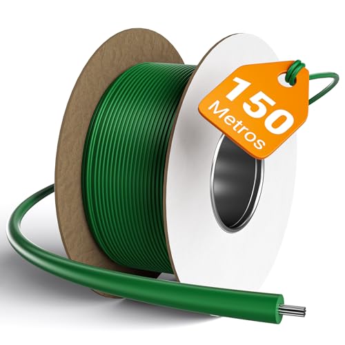 Wiltec Cable perimetral 150 m para robot cortacésped delimitador estañado con revestimiento de estaño aislamiento HDPE verde resistente compatible con robots estándar para jardines