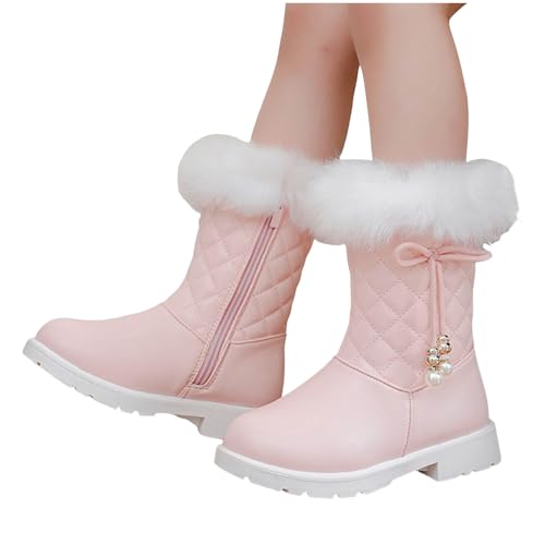 Girls' Tall Riding Boots Warm Leather High Boots Non Slip Flat Heel Side Zipper Winter Mid Calf Shoes4