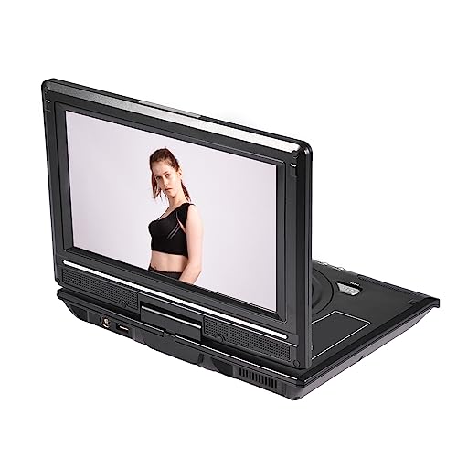 Lecteur vidéo DVD Rotatif, Jeu à écran Large LCD Portable 9 Pouces SD USB AV CD VCD, Rotation à 270 degrés, Fonction TV, 800 x 480, multilingue(Moi)
