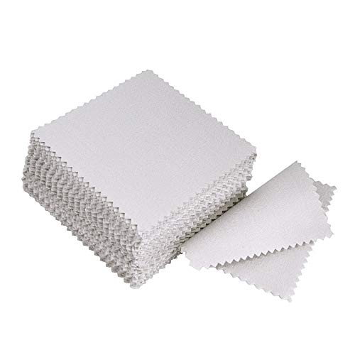 50 Pack Premium Jewelry Cloth by Divine Light, Individually Wrapped Polishing Cloths for Gold Silver and Platinum Jewelry, Watch, Glasses - Jewelry Cleaning Cloths, Keep Jewelry Clean and Shiny (Gray)