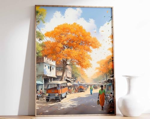 Poster culturel Bangladesh travel print A0 vintage décoration murale