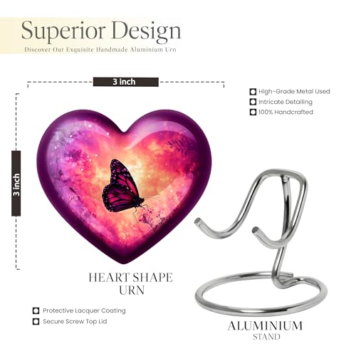 Image of Butterfly Urn Keepsake Cremation Urn for Human Ashes Adult Man 3 Inch 4 Qty | Miniature Funeral Urns for Women Burial Decorative for Mom & Dad