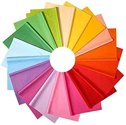TBV Tissue Paper for Gift Bags| Mixed Colors Wrapping Sheets| DIY Decorative Papers Sheets Birthday Party, Arts, Crafts and Christmas |Bulk Set Holidays |20 x 26 Inches (001)