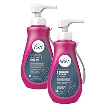 Veet Professional Dermatologically Tested 13.5 Fl Oz. 2 Minute Hair Removal Cream with Spatula for Arms, Underarms, Legs & Full Bikini 2 Pack