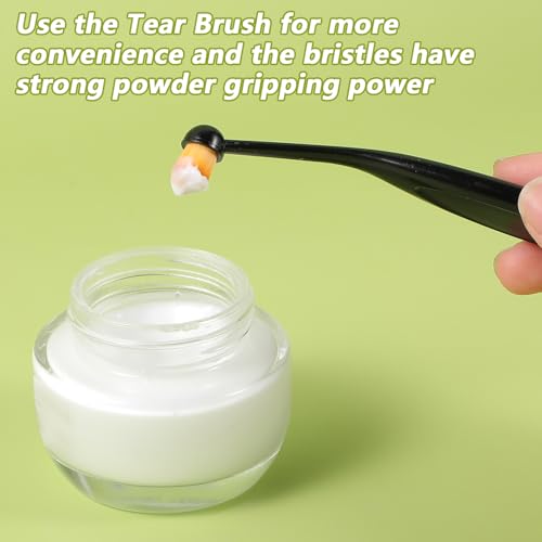 Image of Yuanchu Dog Cat Eye Powder Brush, 4 Pack Dog Tear Stain Remover Brush Washable Fiber Pet Tear Stain Remover Brush for Safely And Evenly Apply Tear Stain Powder Ergonomic Handle Long Tapered Bristles