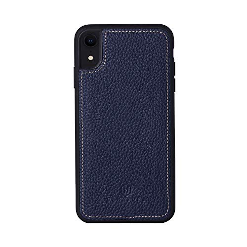 iPhone XR 本革ケース シュリンクカーフレザー 耐衝撃 ハンドメイド ギフト おしゃれ シンプル 大人可愛い メンズ レディース スマホケース 青 紺 ネイビー ブルーインディゴ SPG-XR-BlueIndigo