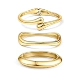 Cuff Bangle Bracelets:These chunky gold color bangle bracelets are open wide cuff design,hinge design makes it easy to put on and take off,and perfect fit for your wrists.Thick bangles reflect your unique personality and it's minimalist bracelet that...