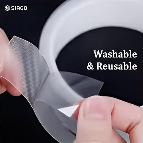 Image of SIAGO Premium Carbon Fiber Car Sticker | 5M Door Sill Protector & Entry Guard Strip | Anti-Scratch PVC Tape for Bumper & Scuff Plate Protection | White (SIA201)