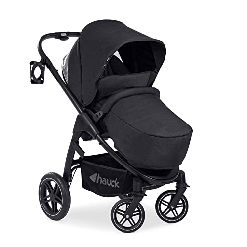 Image of Hauck Saturn R Duoset 2 in 1 Pram Stroller with Carrycot, Melange Black